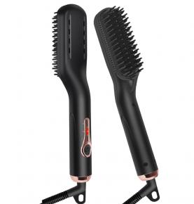 Amazon Private label Multi-Function Portable Mini Beard Hair Straightener Anti-Scald Hot Heated Comb Men Beard Hair Comb Straightener Electric