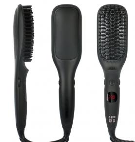 Amazon Hot Sale Unisex Ceramic Heated Electric Ionic Hair Straightener Brush Comb Multi Temperature Beard/Hair Styling Brush