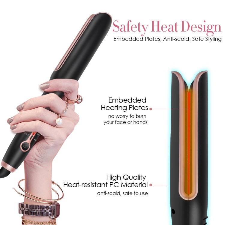 Wholesale Private Label 2 In 1 Hair Straightening And Curling Iron Double PTC Heat Customized Electric Hair Curler