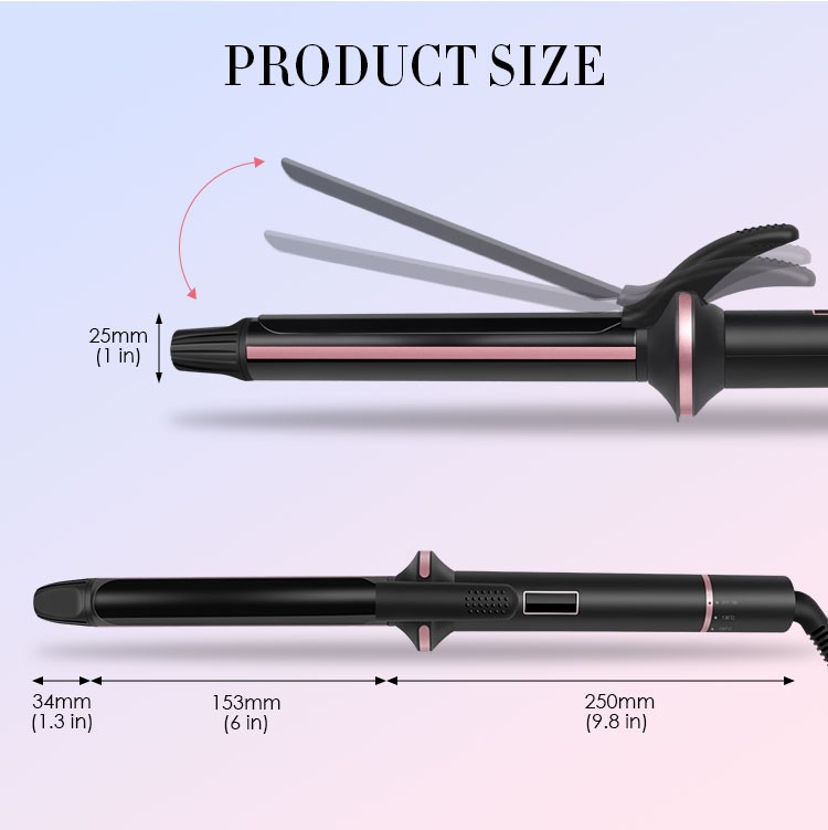 Wholesale Professional Salon Private Label Long Hair Electronic Hair Curler 1 Inch Barrel Curling Wand Curling Iron