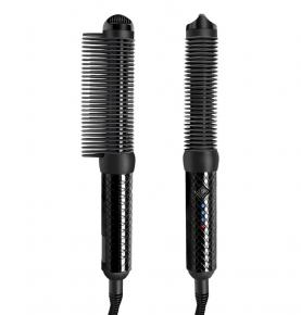 New Design Portable Frizz-Free Ceramic Hair Straightener Fast Heating 2 In 1 Electric Straightening Hair Brush Hot Iron Comb Hair Straightener Curler