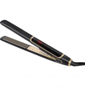 Customizable 450 Degree Titanium Black and Gold Ionic Flat Iron Hair Straightener And Curling Iron In One