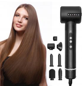 5 in 1 Hair Dryer Hot Air Brush Styler One Step Negative ​Ion Hair Straightener Volumizer Hair Curler Hot Air Wrap Comb Brush