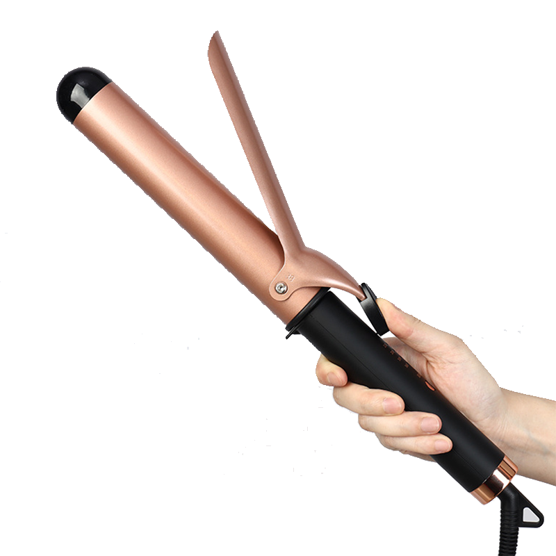 Dual Voltage Salon Ions Hair Curler Waver Maker 1.25 Inch Large Barrel Curling Iron with Clamp for International Travel 