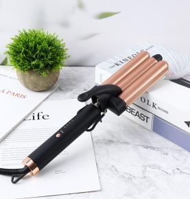 Negative Ions 3 Barrel Curling Iron Wand 1 Inch Crimper Hair Iron Temperature Adjustable Heat Up Quickly Beach Waves Hair Waver